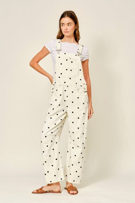 Polka Dot Denim Overall