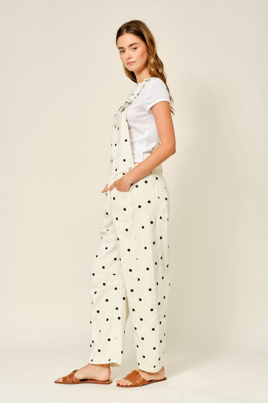 Polka Dot Denim Overall