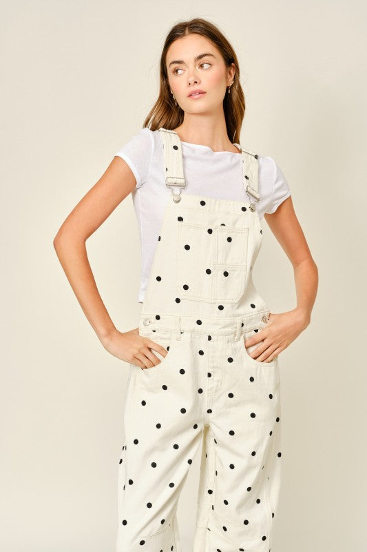Polka Dot Denim Overall