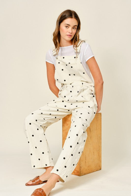 Polka Dot Denim Overall