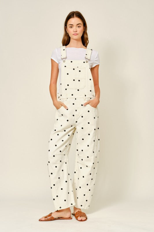 Polka Dot Denim Overall