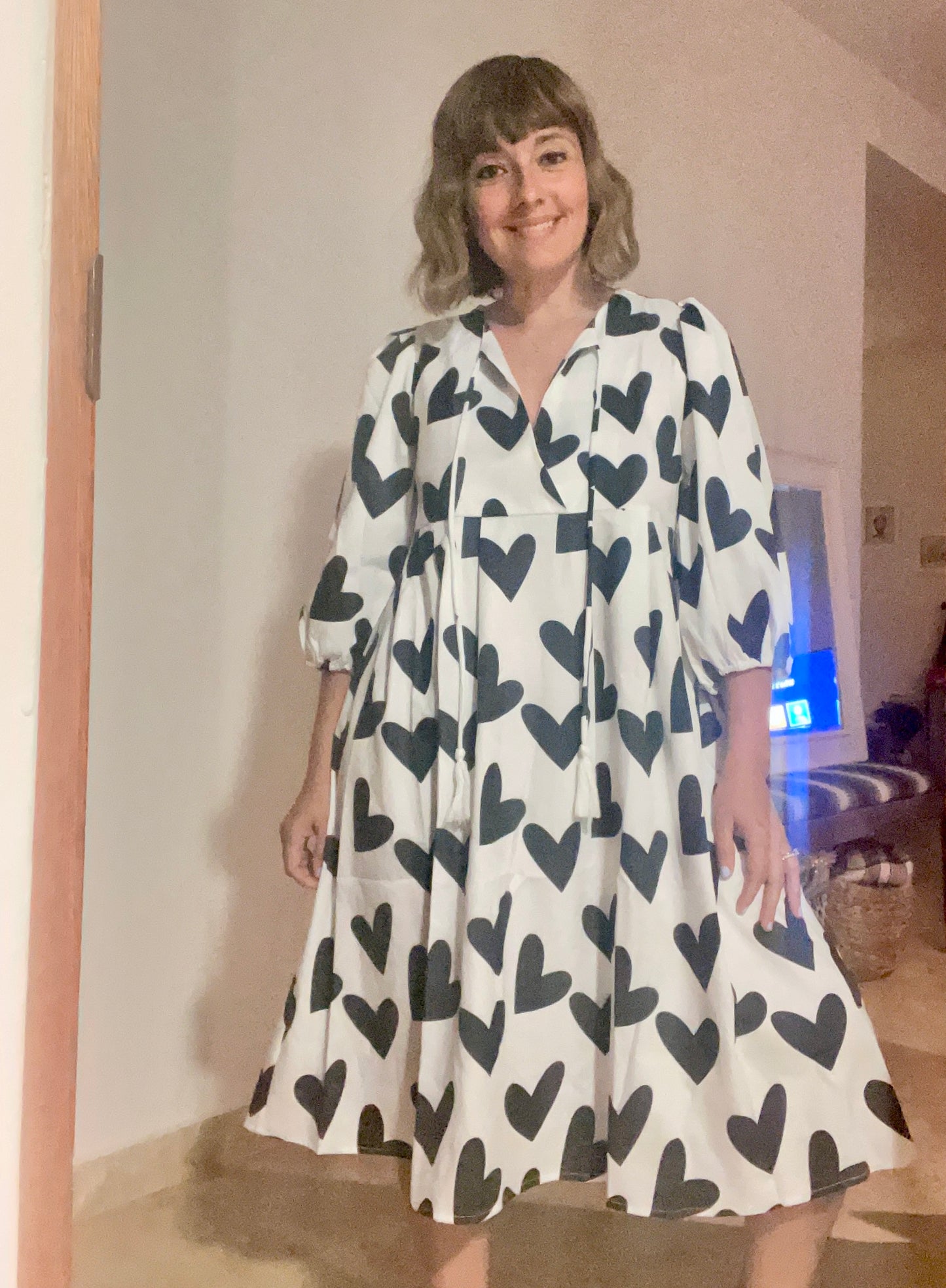 Black and White Heart Maxi