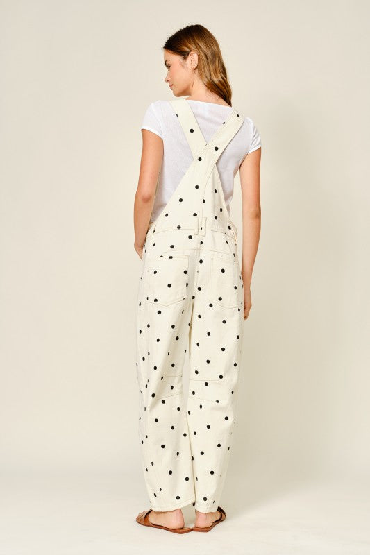 Polka Dot Denim Overall