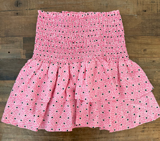 Pink Smocked Ruffle Skirt