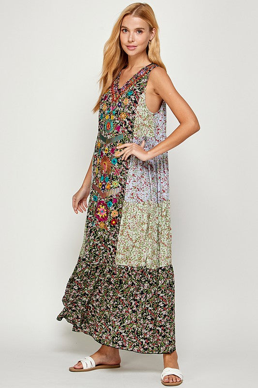 Patchwork Maxi Dress