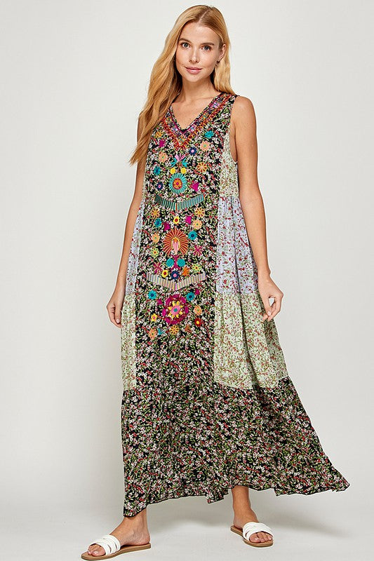 Patchwork Maxi Dress