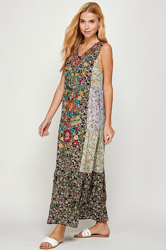 Patchwork Maxi Dress