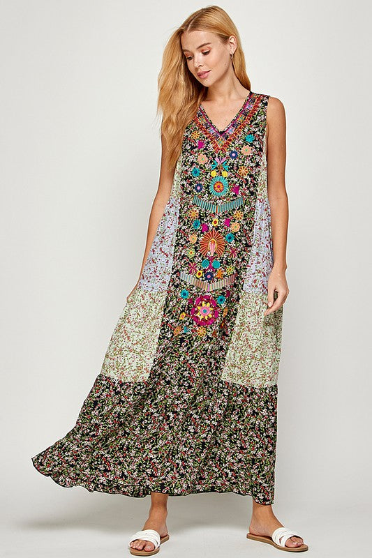 Patchwork Maxi Dress