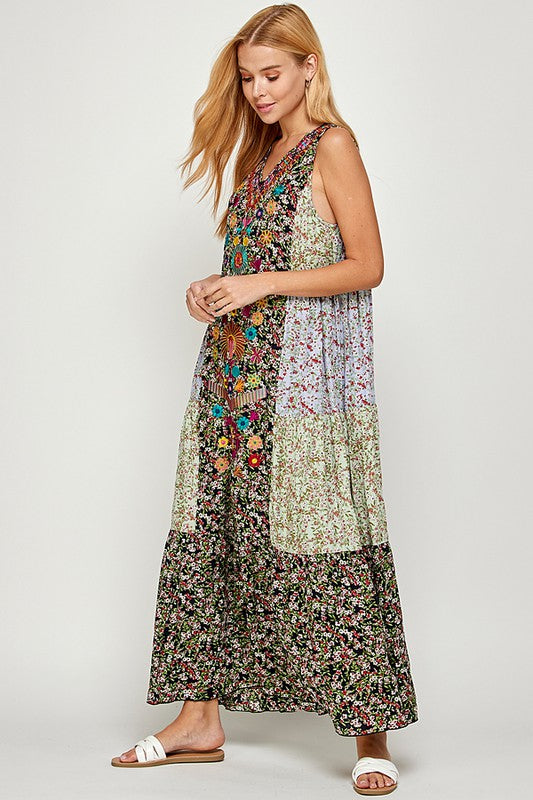 Patchwork Maxi Dress