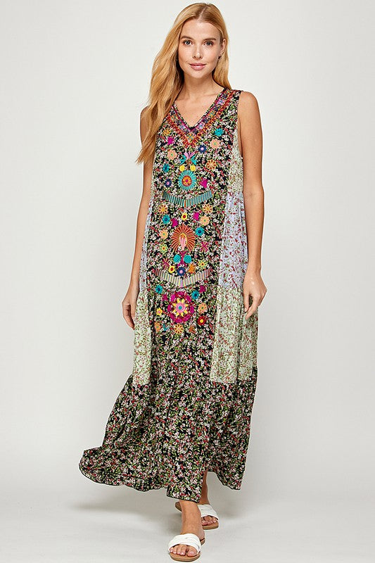 Patchwork Maxi Dress