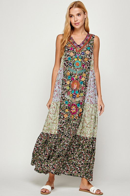 Patchwork Maxi Dress