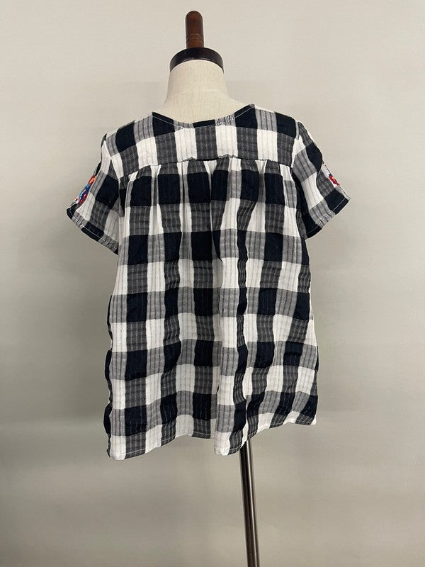 Gingham Flower top (Kids)