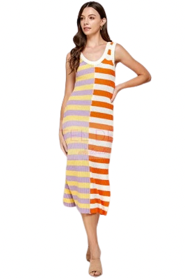 Stripes Midi Dress