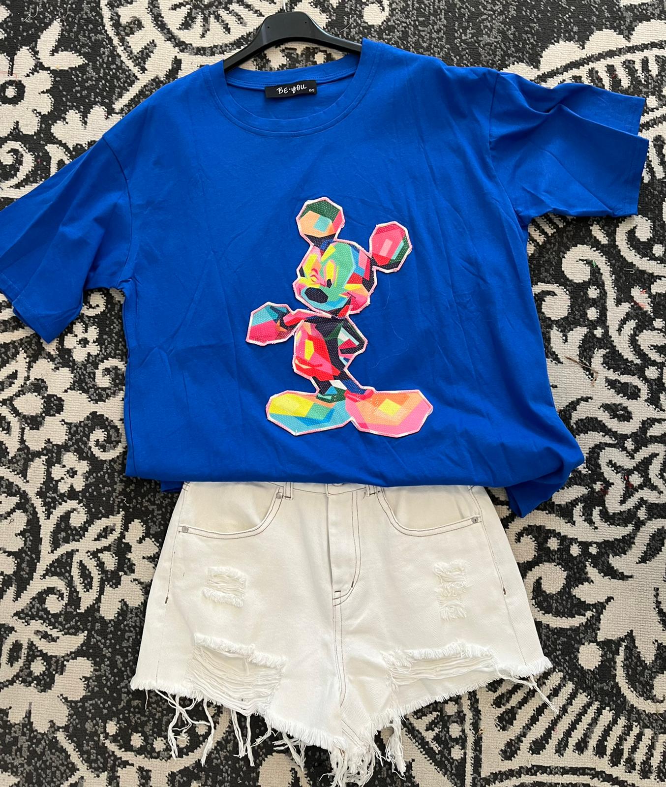 Mosaic Mickey Crop T-Shirt