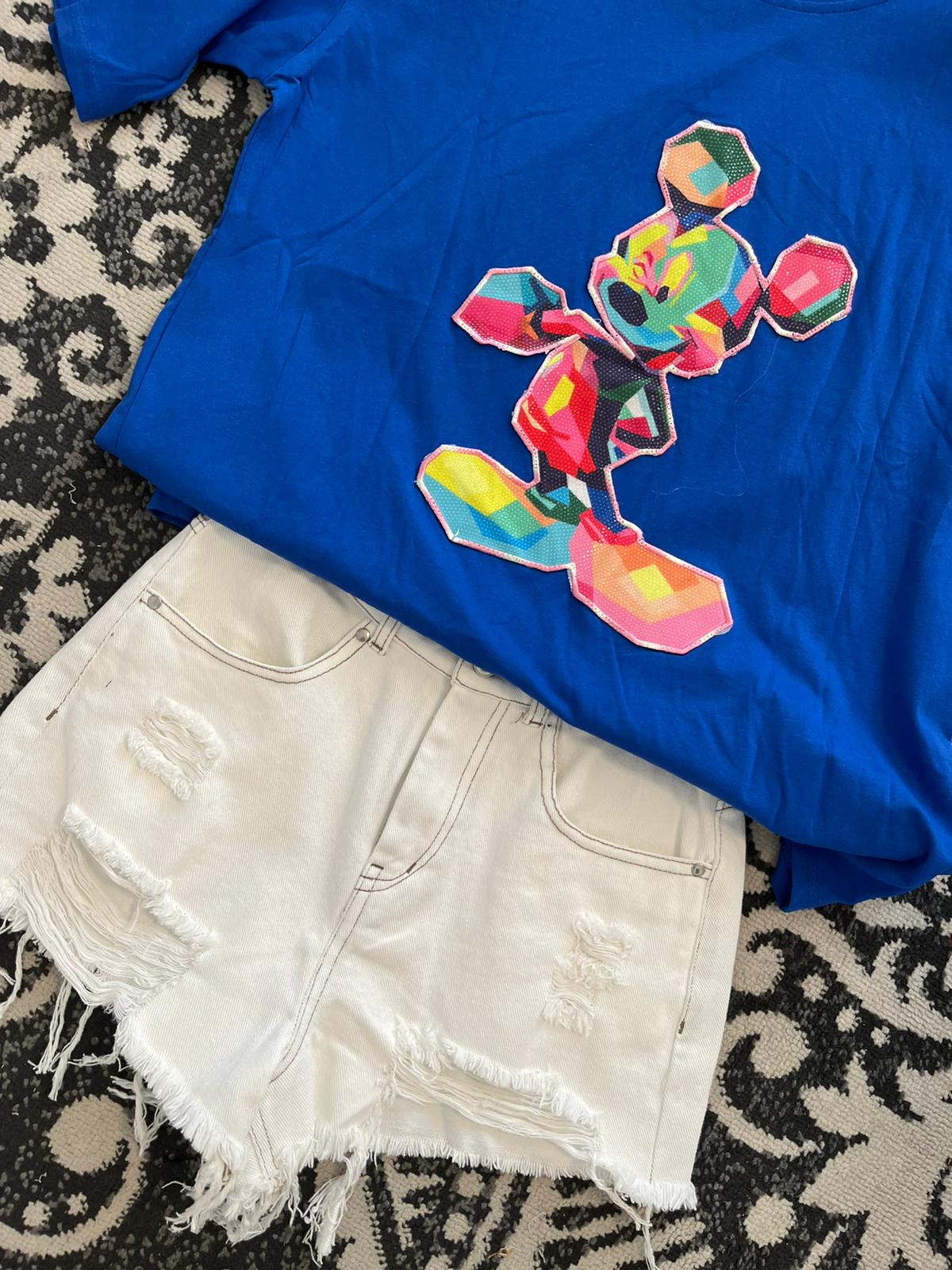 Mosaic Mickey Crop T-Shirt